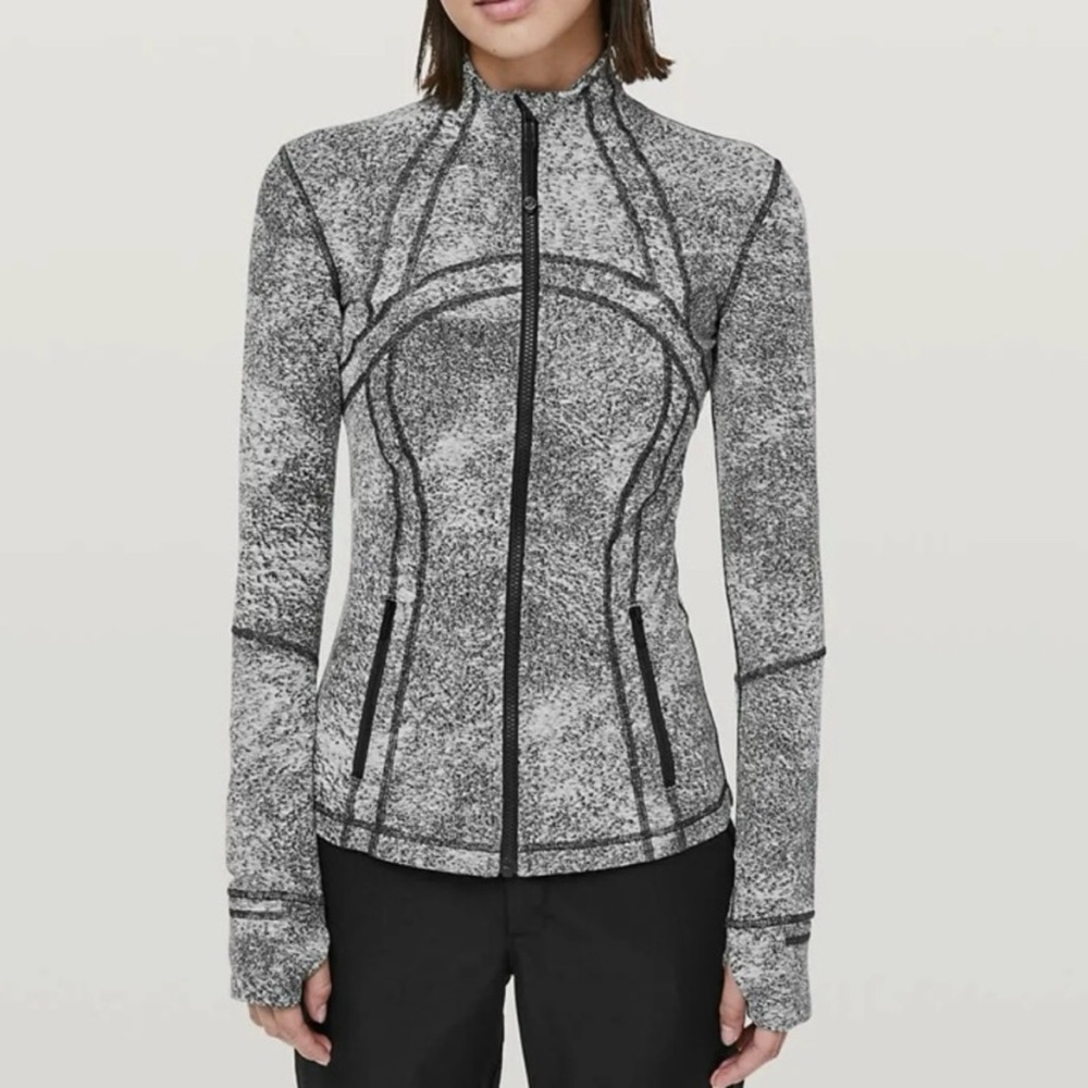 Lululemon Define Jacket Luon Spray Jacquard White Black 10